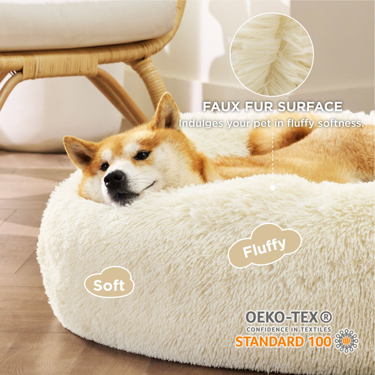 Calming Donut Bed for Dogs and Cats